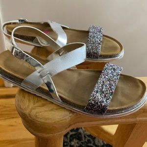 Adorable silver and multi colored Sandler